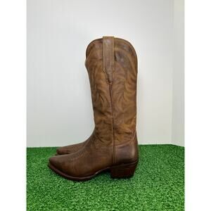 WMNS Tecova The Annie Wide Calf Cowgirl Boots Goat Leather Cafe Size 5.5